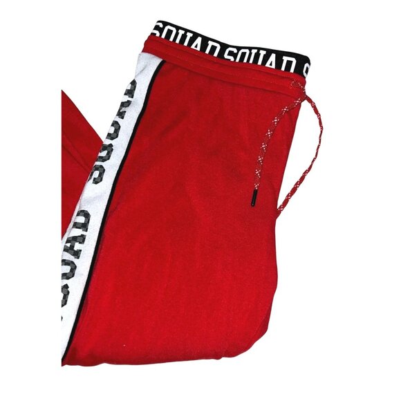 No Boundaries Red Jogger Pants Sz 2XL Squad Print Elastic Waistband & Drawstring - Picture 3 of 6